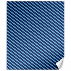 Striped  Line Blue Canvas 8  X 10  by Mariart