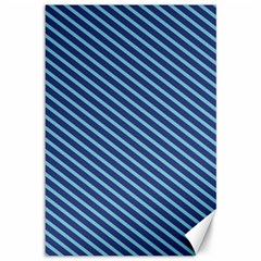 Striped  Line Blue Canvas 12  X 18   by Mariart