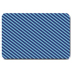 Striped  Line Blue Large Doormat  by Mariart