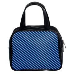 Striped  Line Blue Classic Handbags (2 Sides) by Mariart