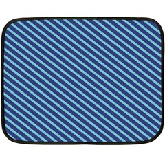 Striped  Line Blue Double Sided Fleece Blanket (mini) 