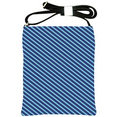 Striped  Line Blue Shoulder Sling Bags by Mariart