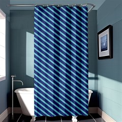 Striped  Line Blue Shower Curtain 36  X 72  (stall)  by Mariart