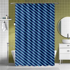 Striped  Line Blue Shower Curtain 48  X 72  (small)  by Mariart