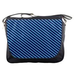 Striped  Line Blue Messenger Bags by Mariart