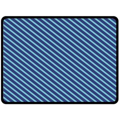 Striped  Line Blue Double Sided Fleece Blanket (large)  by Mariart