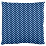 Striped  Line Blue Standard Flano Cushion Case (One Side) Front