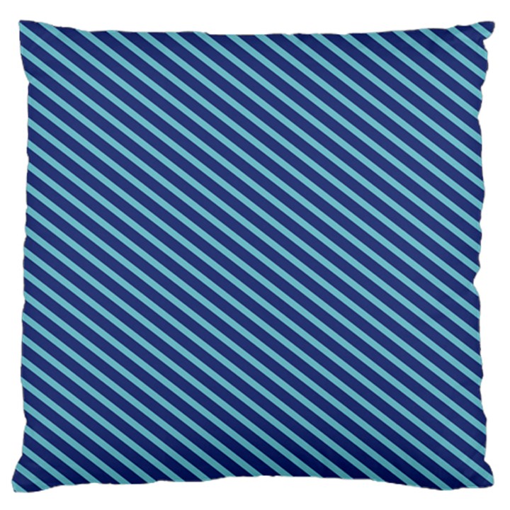 Striped  Line Blue Standard Flano Cushion Case (One Side)