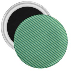 Striped Green 3  Magnets by Mariart