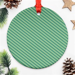 Striped Green Ornament (round) by Mariart