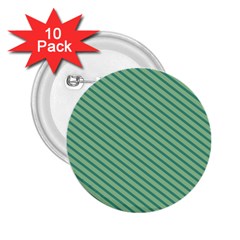 Striped Green 2 25  Buttons (10 Pack)  by Mariart