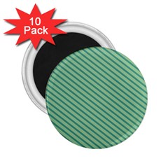 Striped Green 2 25  Magnets (10 Pack)  by Mariart