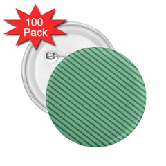 Striped Green 2 25  Buttons (100 Pack) 