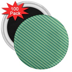 Striped Green 3  Magnets (100 Pack) by Mariart