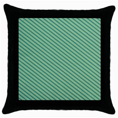 Striped Green Throw Pillow Case (black) by Mariart