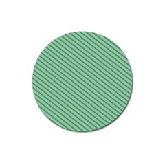 Striped Green Magnet 3  (round) by Mariart