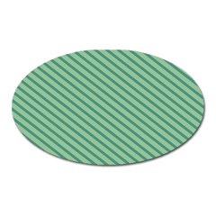 Striped Green Oval Magnet by Mariart