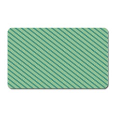 Striped Green Magnet (rectangular) by Mariart