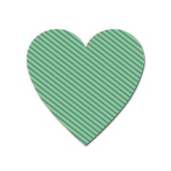 Striped Green Heart Magnet by Mariart