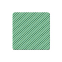 Striped Green Square Magnet by Mariart