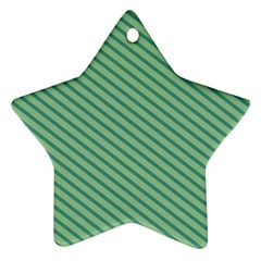 Striped Green Star Ornament (two Sides) by Mariart