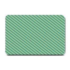 Striped Green Small Doormat  by Mariart