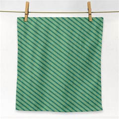 Striped Green Face Towel by Mariart