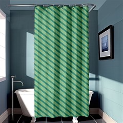 Striped Green Shower Curtain 36  X 72  (stall)  by Mariart