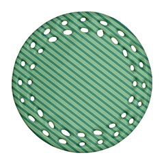 Striped Green Ornament (round Filigree) by Mariart