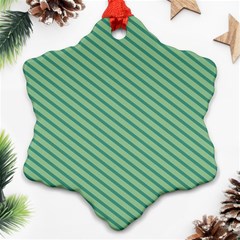 Striped Green Ornament (snowflake) by Mariart