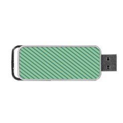 Striped Green Portable Usb Flash (one Side) by Mariart