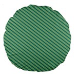 Striped Green Large 18  Premium Round Cushions Back