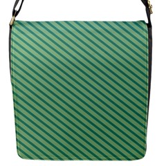 Striped Green Flap Messenger Bag (s) by Mariart