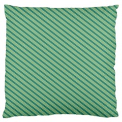 Striped Green Large Flano Cushion Case (two Sides) by Mariart