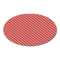 Striped Purple Orange Oval Magnet by Mariart