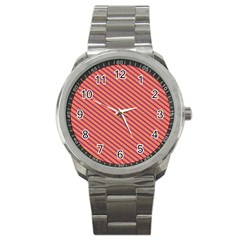 Striped Purple Orange Sport Metal Watch by Mariart