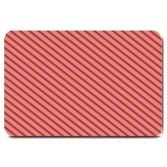 Striped Purple Orange Large Doormat  by Mariart