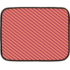 Striped Purple Orange Double Sided Fleece Blanket (mini)  by Mariart