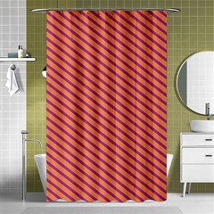 Striped Purple Orange Shower Curtain 48  X 72  (small)  by Mariart