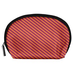 Striped Purple Orange Accessory Pouches (large)  by Mariart