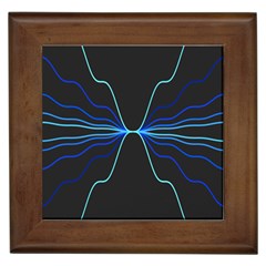 Sine Squared Line Blue Black Light Framed Tiles