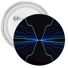 Sine Squared Line Blue Black Light 3  Buttons by Mariart