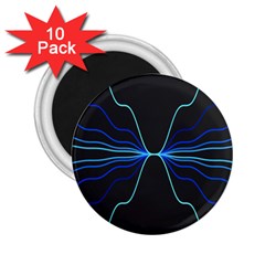 Sine Squared Line Blue Black Light 2 25  Magnets (10 Pack)  by Mariart