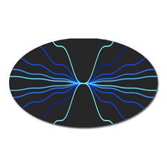 Sine Squared Line Blue Black Light Oval Magnet by Mariart