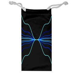 Sine Squared Line Blue Black Light Jewelry Bag by Mariart