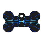 Sine Squared Line Blue Black Light Dog Tag Bone (One Side) Front