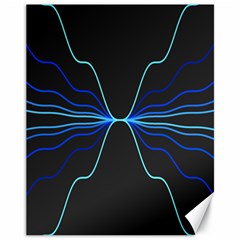 Sine Squared Line Blue Black Light Canvas 11  X 14   by Mariart