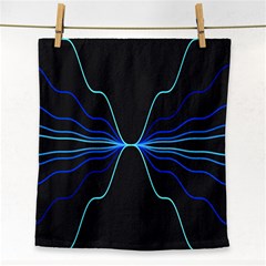 Sine Squared Line Blue Black Light Face Towel by Mariart