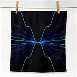 Sine Squared Line Blue Black Light Face Towel Front