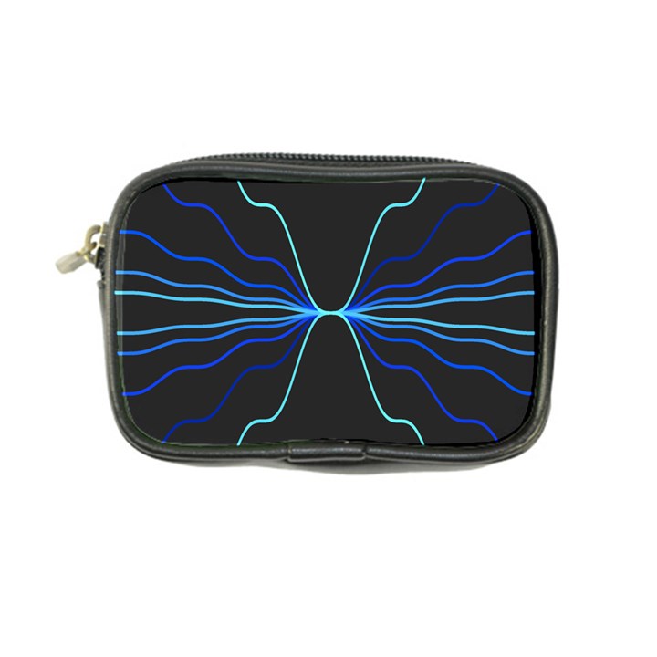 Sine Squared Line Blue Black Light Coin Purse